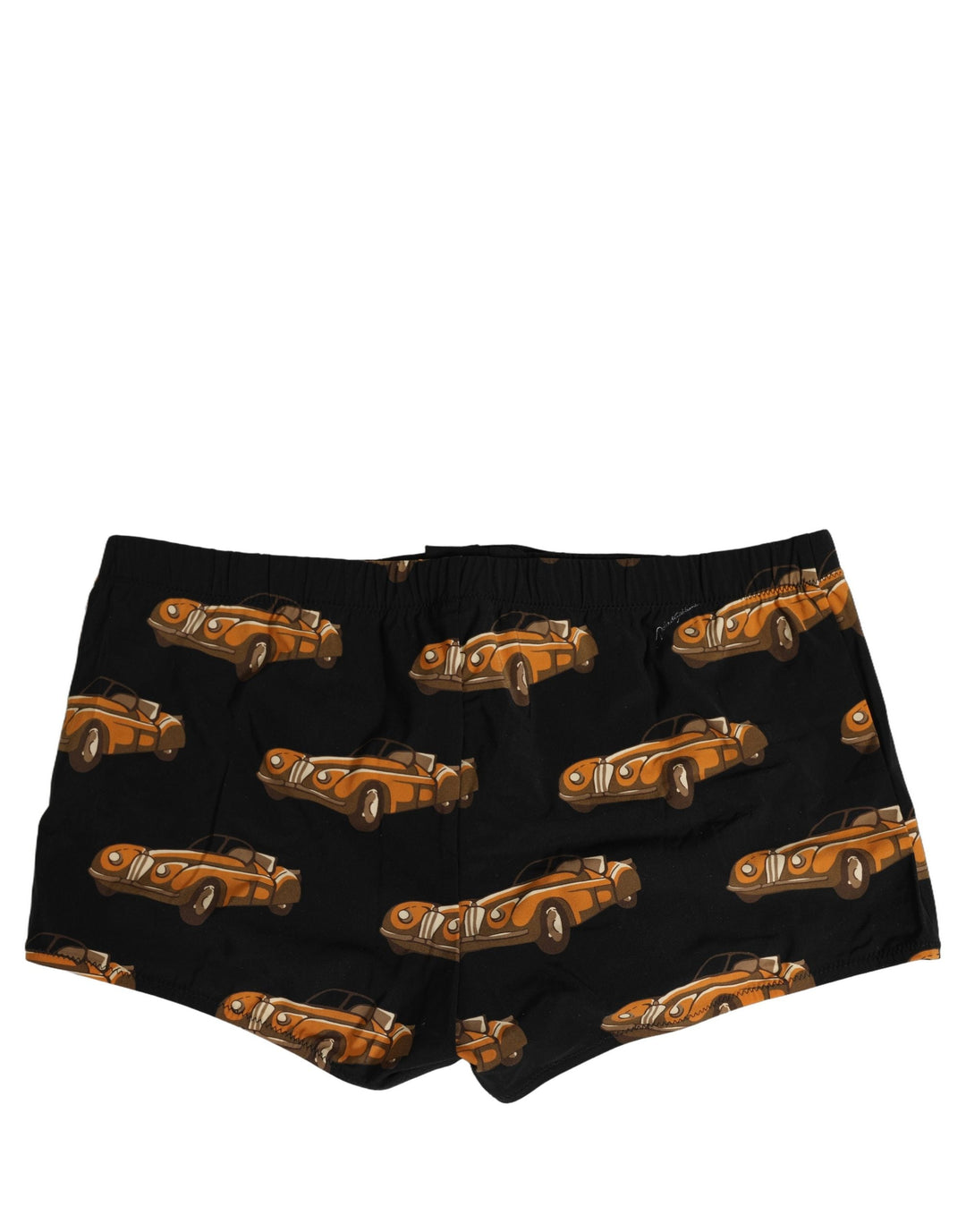 Dolce &amp; Gabbana Black Car Print Swim Trunk Beachwear Swimwear