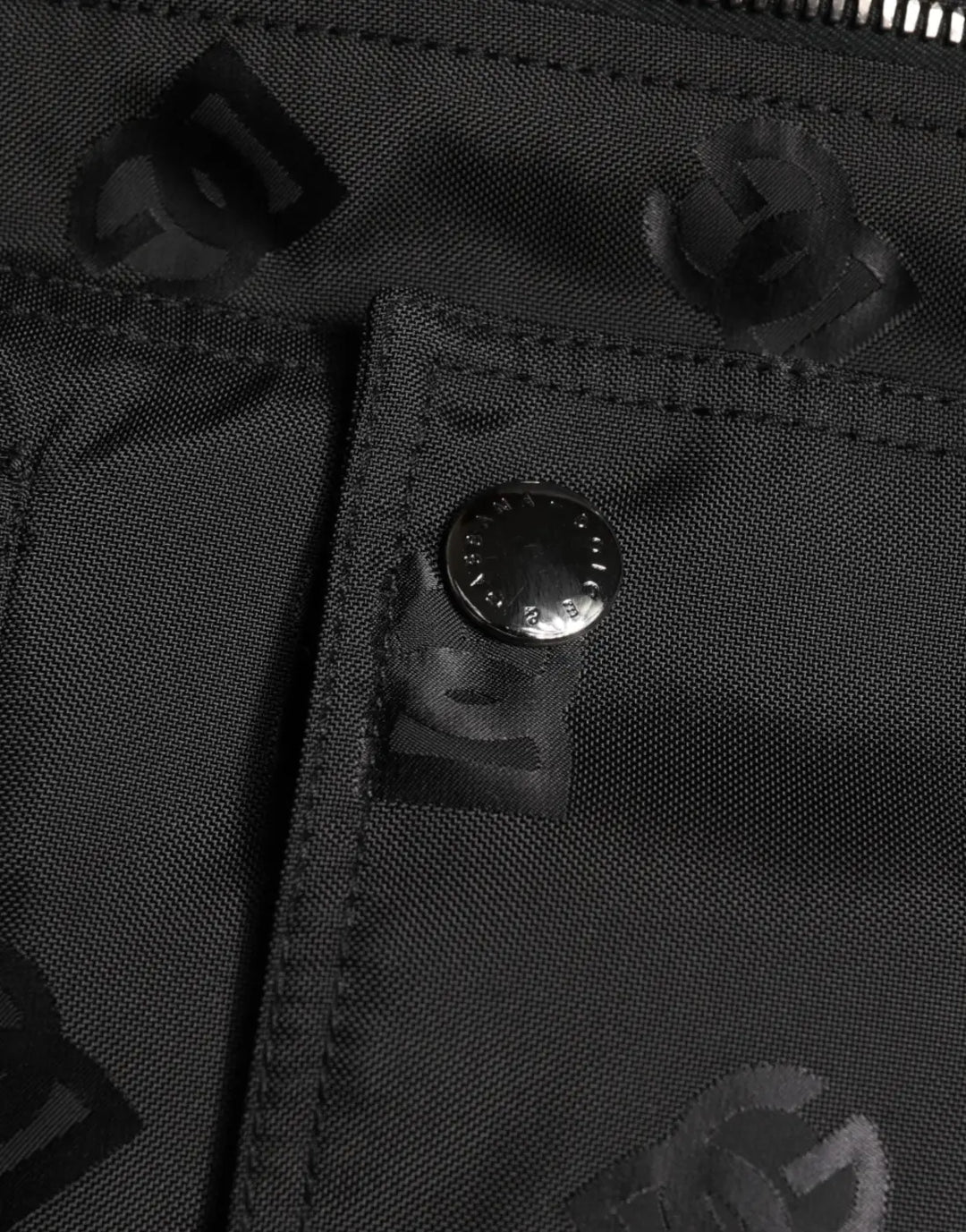 Dolce &amp; Gabbana Black Cargo Windbraker Logo Mania Jacket