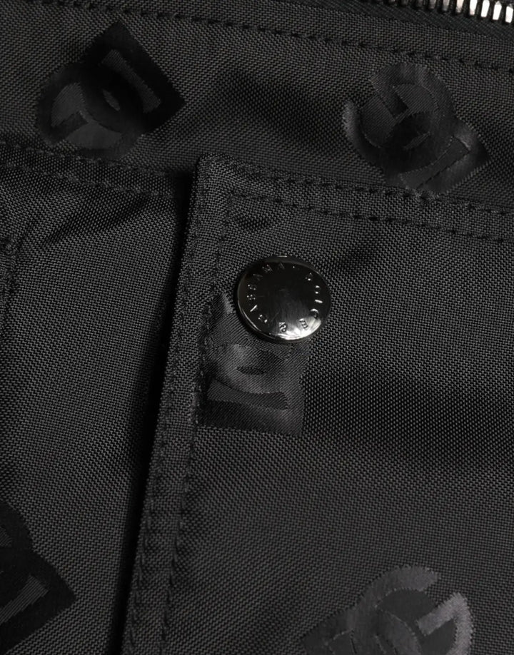 Dolce &amp; Gabbana Black Cargo Windbraker Logo Mania Jacket