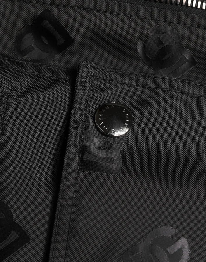 Dolce & Gabbana Black Cargo Windbraker Logo Mania Jacket