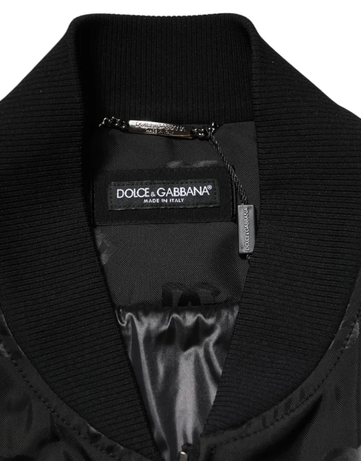 Dolce & Gabbana Black Cargo Windbraker Logo Mania Jacket