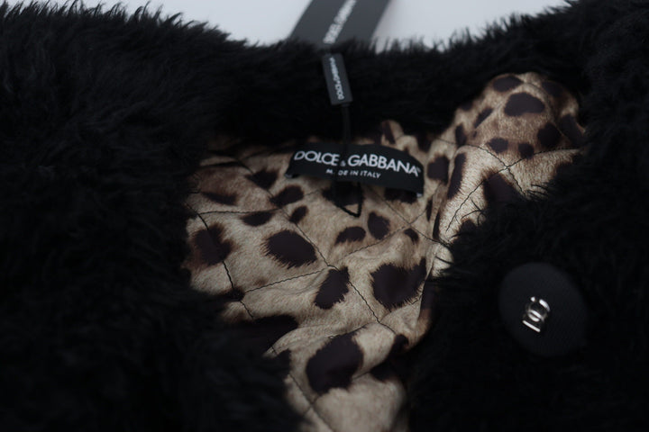 Dolce &amp; Gabbana Overcoats - Black Cashmere Blend Faux Fur Coat Jacket
