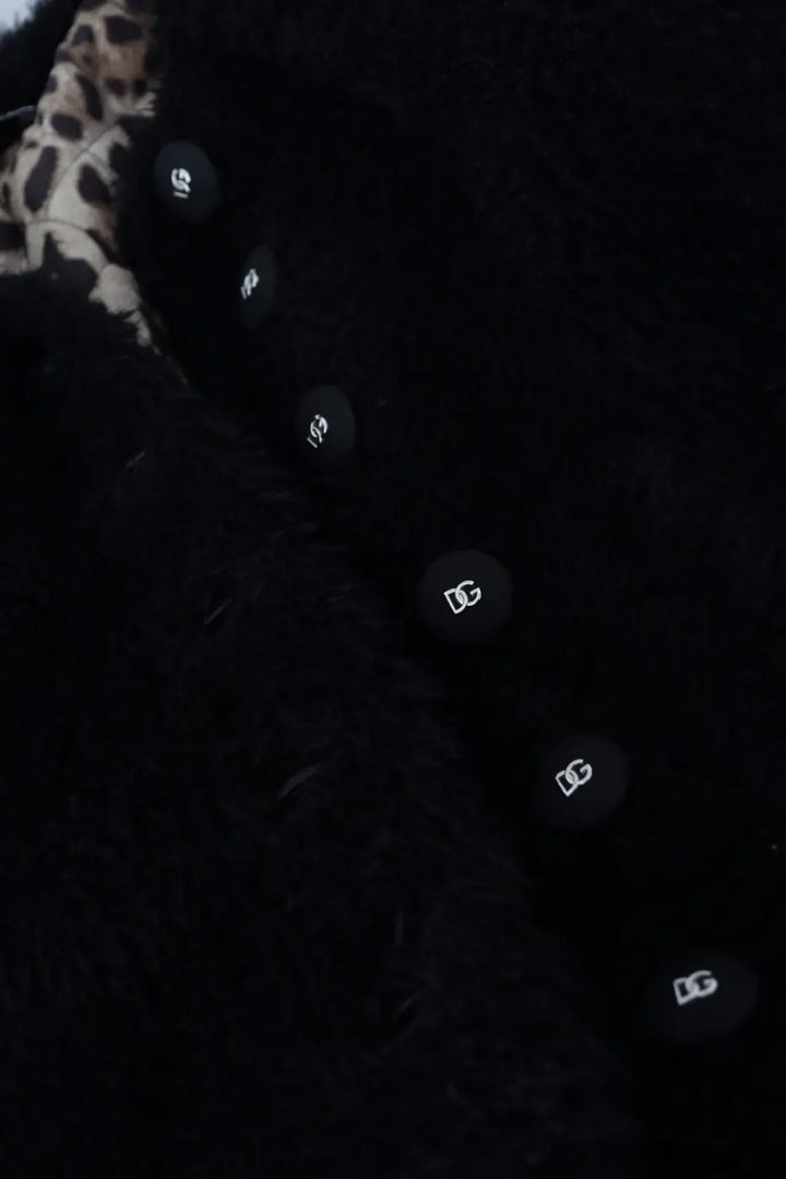 Dolce &amp; Gabbana Black Cashmere Blend Faux Fur Coat Jacket