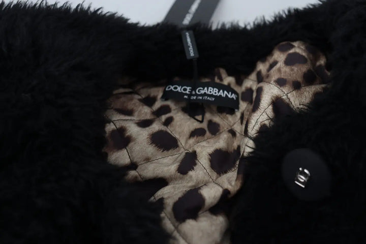 Dolce &amp; Gabbana Black Cashmere Blend Faux Fur Coat Jacket