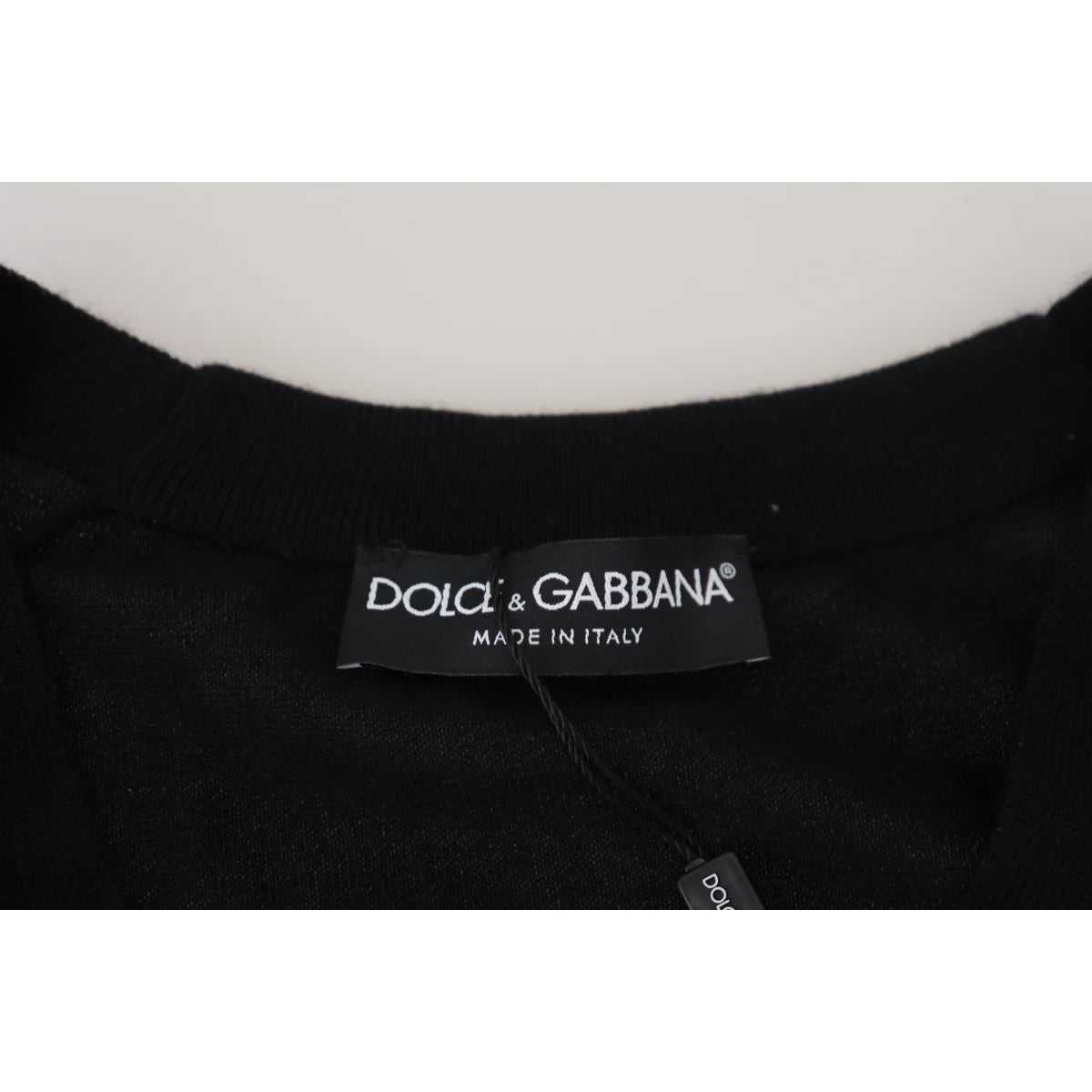 Dolce and Gabbana Black Cashmere Button Cardigan Sweater &