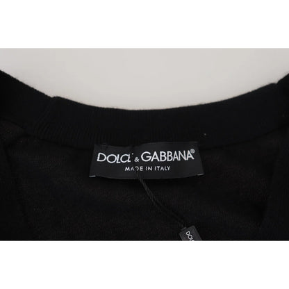 Dolce and Gabbana Black Cashmere Button Cardigan Sweater &
