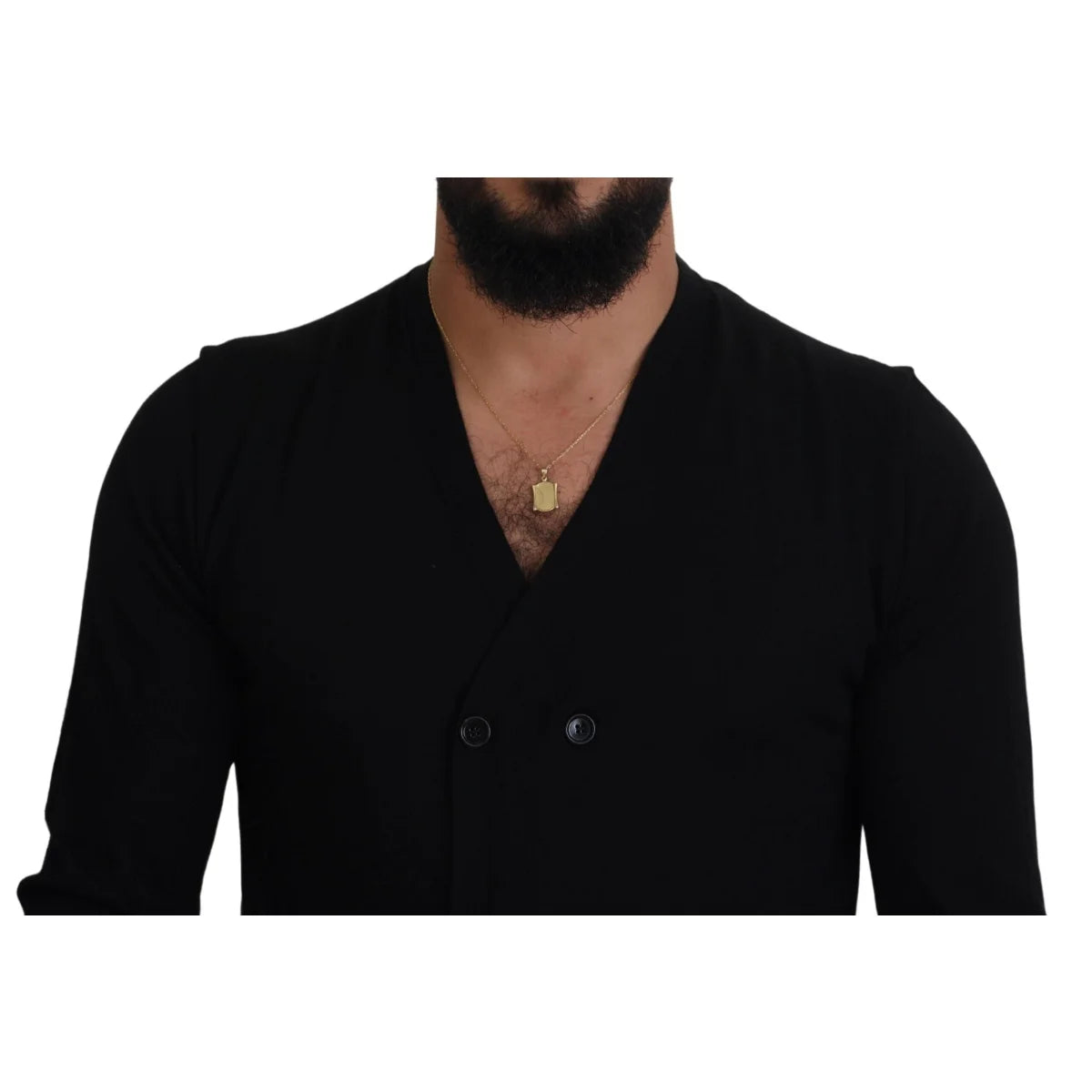 Dolce and Gabbana Black Cashmere Button Cardigan Sweater &