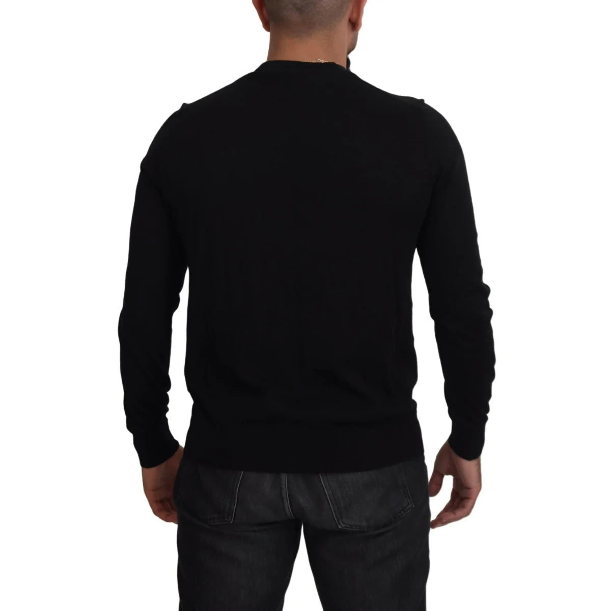 Dolce and Gabbana Black Cashmere Button Cardigan Sweater &