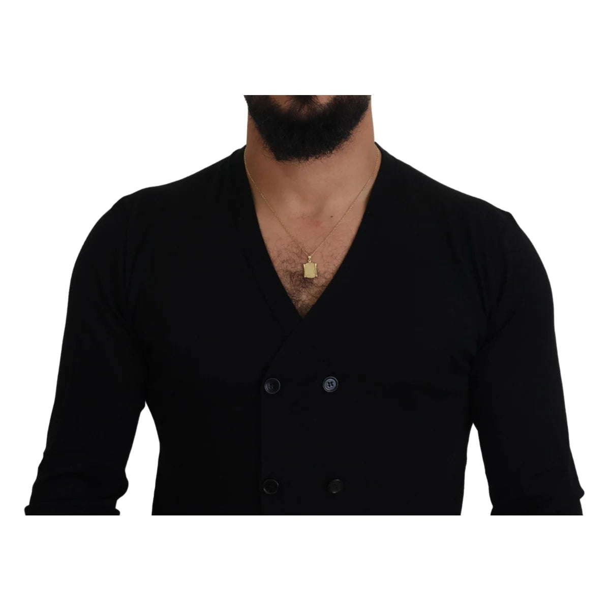 Dolce & Gabbana Black Cashmere Button Cardigan Sweater Luxury Style