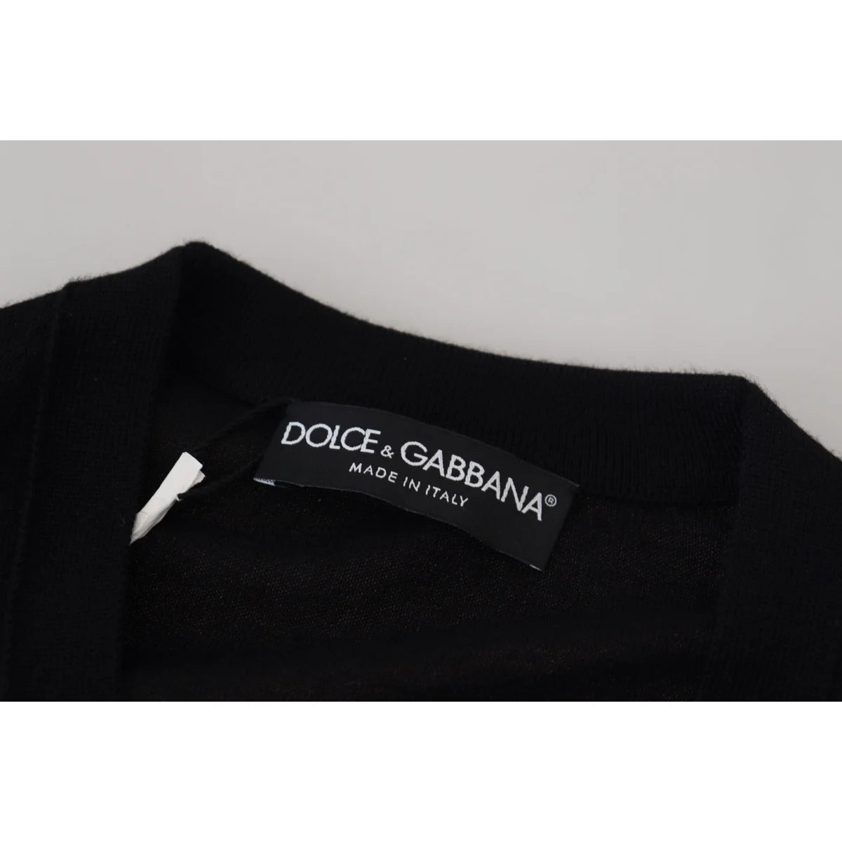 Dolce & Gabbana Black Cashmere Button Cardigan Sweater Luxury Style
