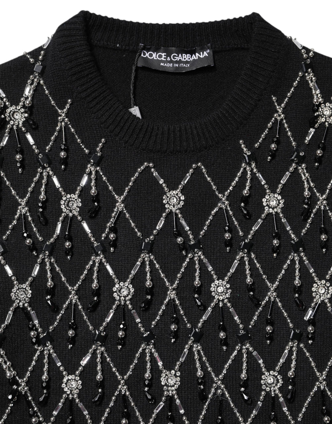 Dolce &amp; Gabbana Blouses - Women’s Black Cashmere Embellished Long Sleeves Top