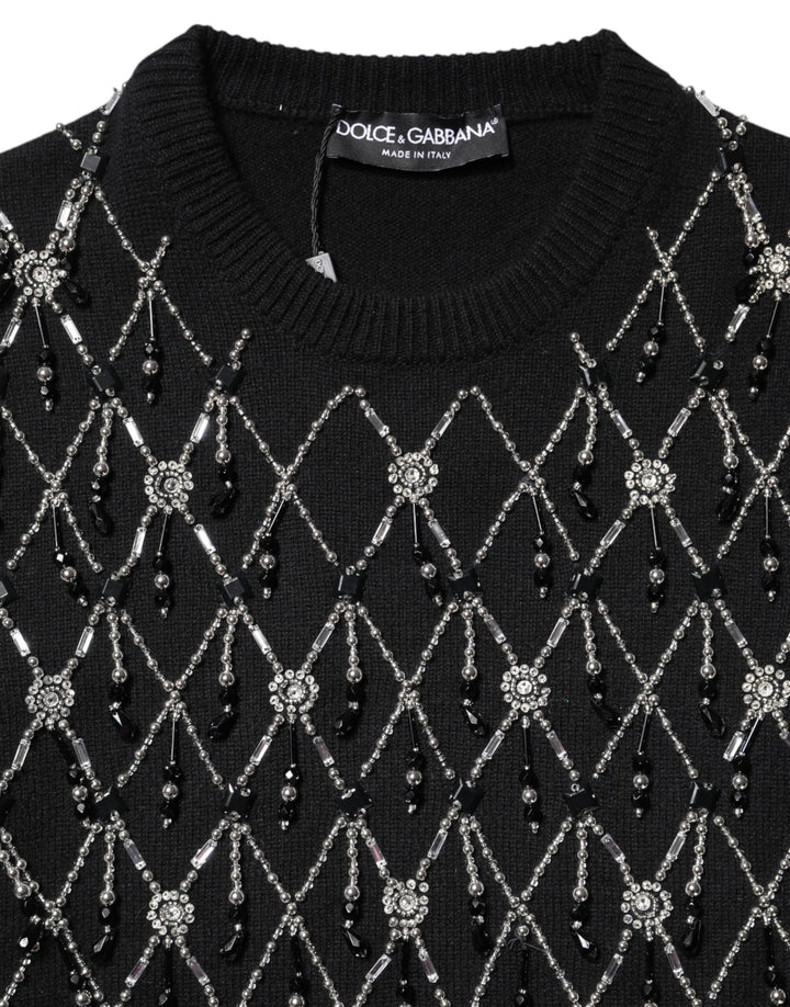 Dolce &amp; Gabbana Blouses - Women’s Black Cashmere Embellished Long Sleeves Top