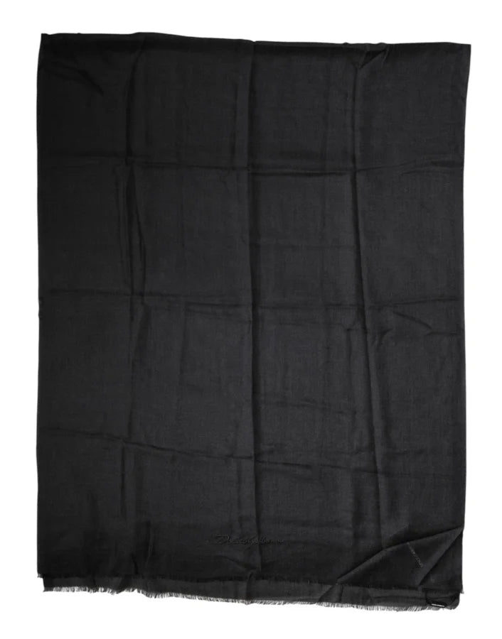 Dolce & Gabbana Black Cashmere Knit Neck Wrap Shawl Scarf
