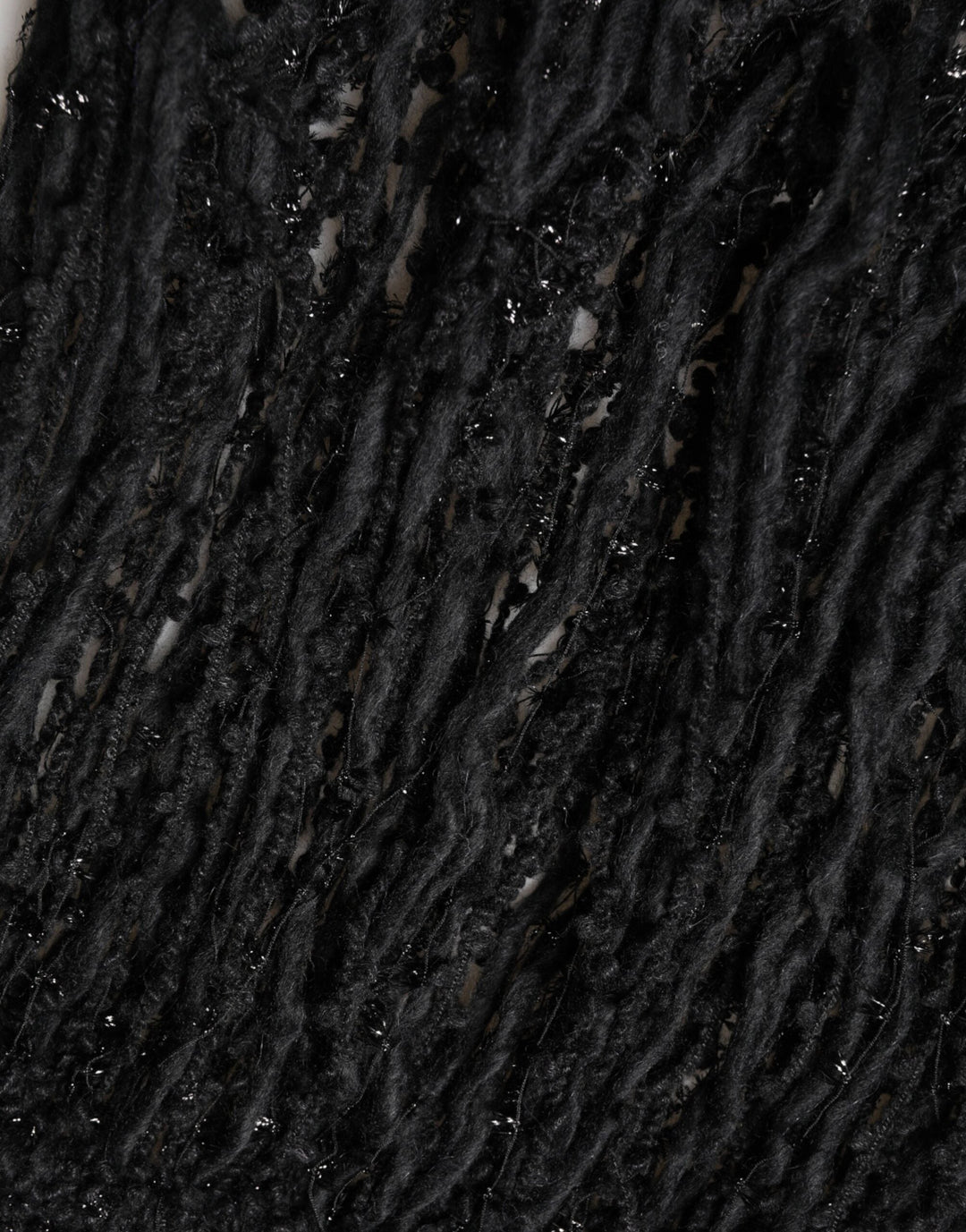 Dolce &amp; Gabbana Black Cashmere Knit Shawl Fringes Scarf