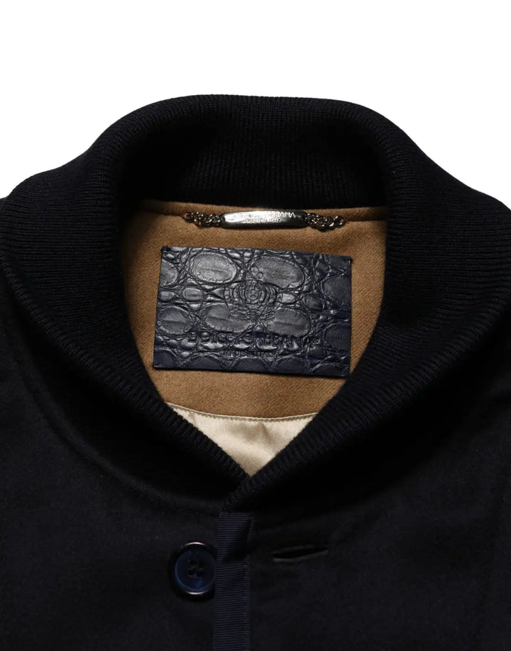 Dolce &amp; Gabbana Black Cashmere Knitted Button Down Jacket