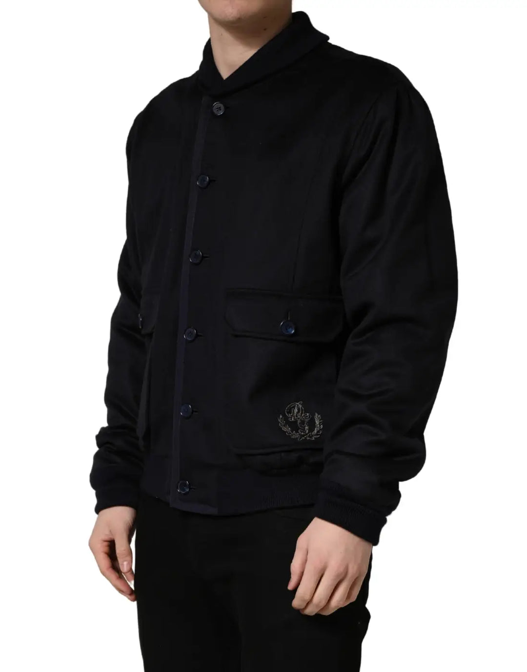 Dolce &amp; Gabbana Black Cashmere Knitted Button Down Jacket