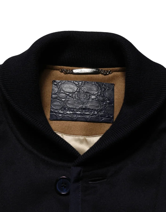 Dolce & Gabbana Black Cashmere Knitted Button Down Jacket