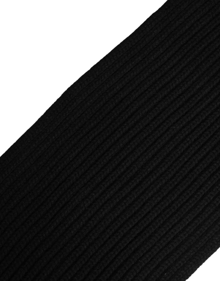Dolce & Gabbana Black Cashmere Knitted Men Neck Warmer One Size Scarf