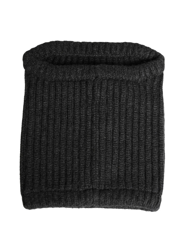 Dolce &amp; Gabbana Black Cashmere Knitted Men Winter Neck Warmer Hat