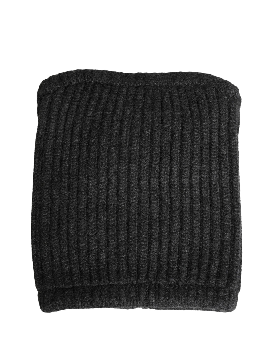 Dolce &amp; Gabbana Black Cashmere Knitted Men Winter Neck Warmer Hat