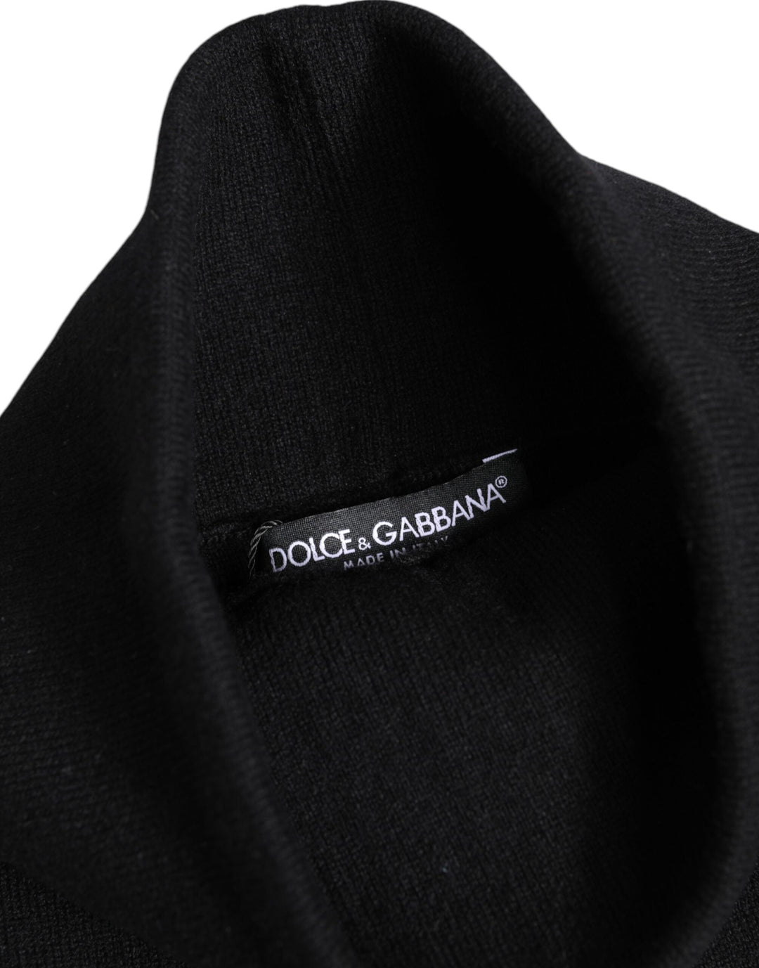 Dolce &amp; Gabbana Black Cashmere Knitted Neck Warmer Foulard Scarf