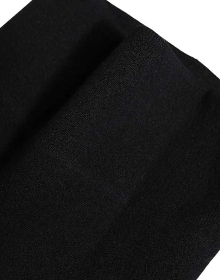 Dolce & Gabbana Black Cashmere Knitted Neck Warmer Foulard Scarf