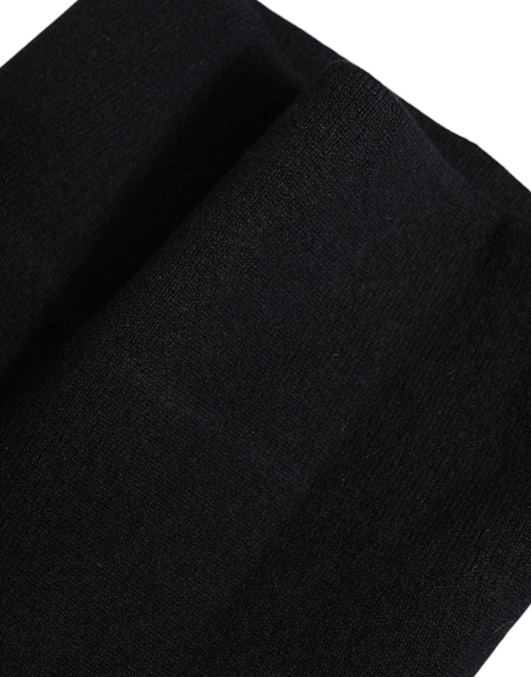 Dolce &amp; Gabbana Black Cashmere Knitted Neck Warmer Foulard Scarf