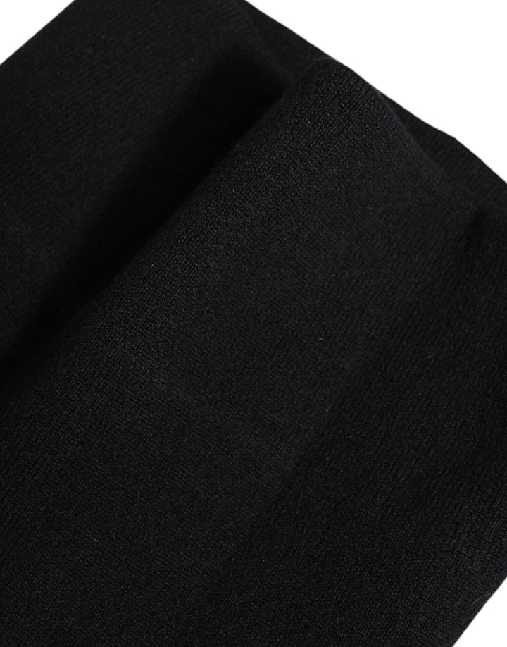 Dolce &amp; Gabbana Black Cashmere Knitted Neck Warmer Foulard Scarf