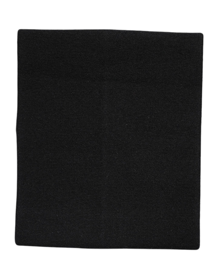 Dolce &amp; Gabbana Black Cashmere Knitted Neck Warmer Foulard Scarf