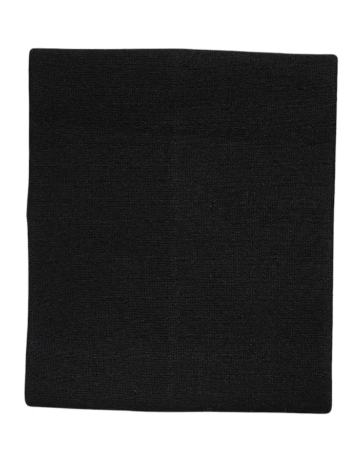 Dolce & Gabbana Black Cashmere Knitted Neck Warmer Foulard Scarf