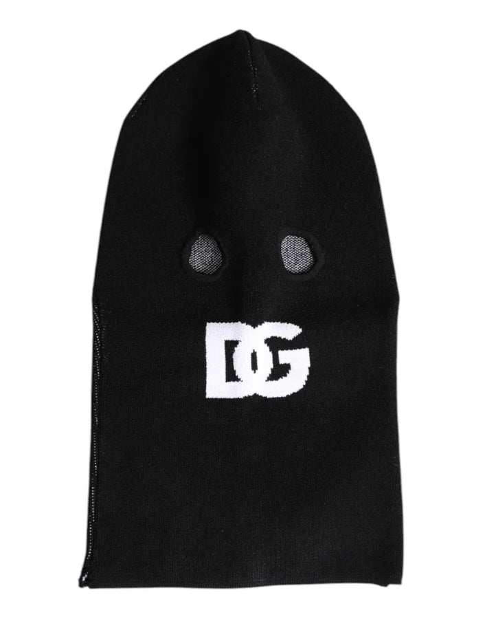 Dolce & Gabbana Black Cashmere Knitted Ski Mask Balaclava Hat