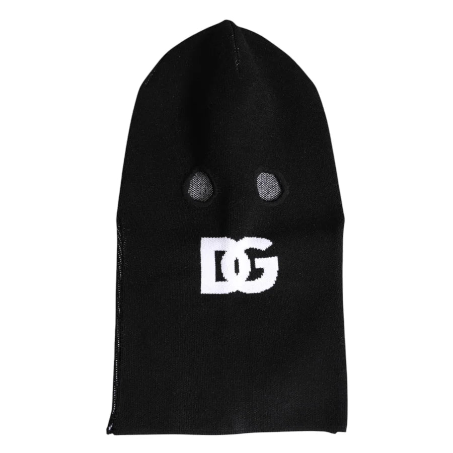 Dolce & Gabbana Black Cashmere Knitted Ski Mask Balaclava Hat