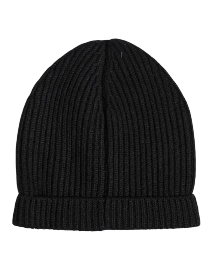 Dolce & Gabbana Black Cashmere Knitted Winter Beanie Hat