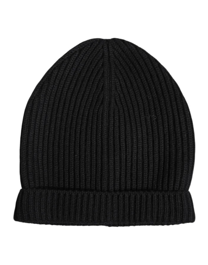 Dolce & Gabbana Black Cashmere Knitted Winter Beanie Hat