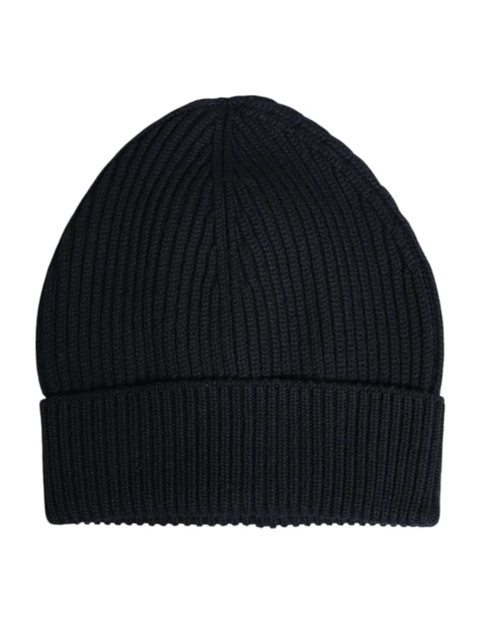 Dolce & Gabbana Black Cashmere Knitted Winter Beanie Hat