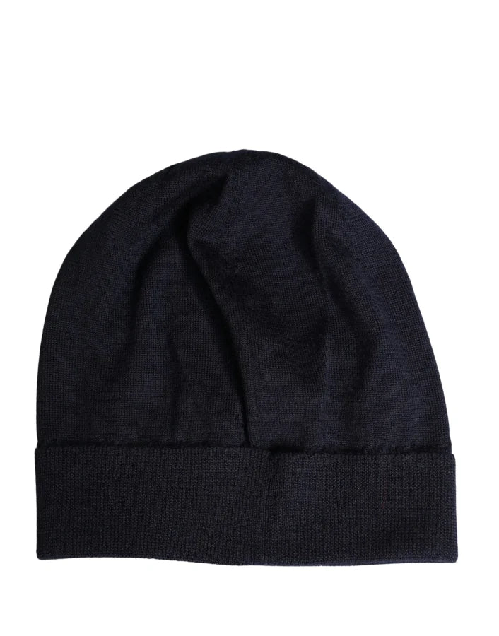 Dolce & Gabbana Black Cashmere Knitted Women Winter Beanie Hat