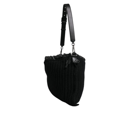 Dolce & Gabbana Black Cashmere Leather Shoulder Bag for Women