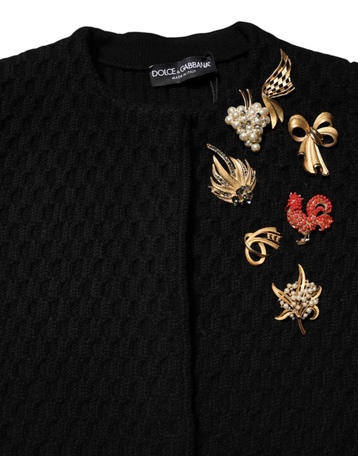 Dolce &amp; Gabbana Coats Jackets - Black Cashmere Quilted Embellished Jacket