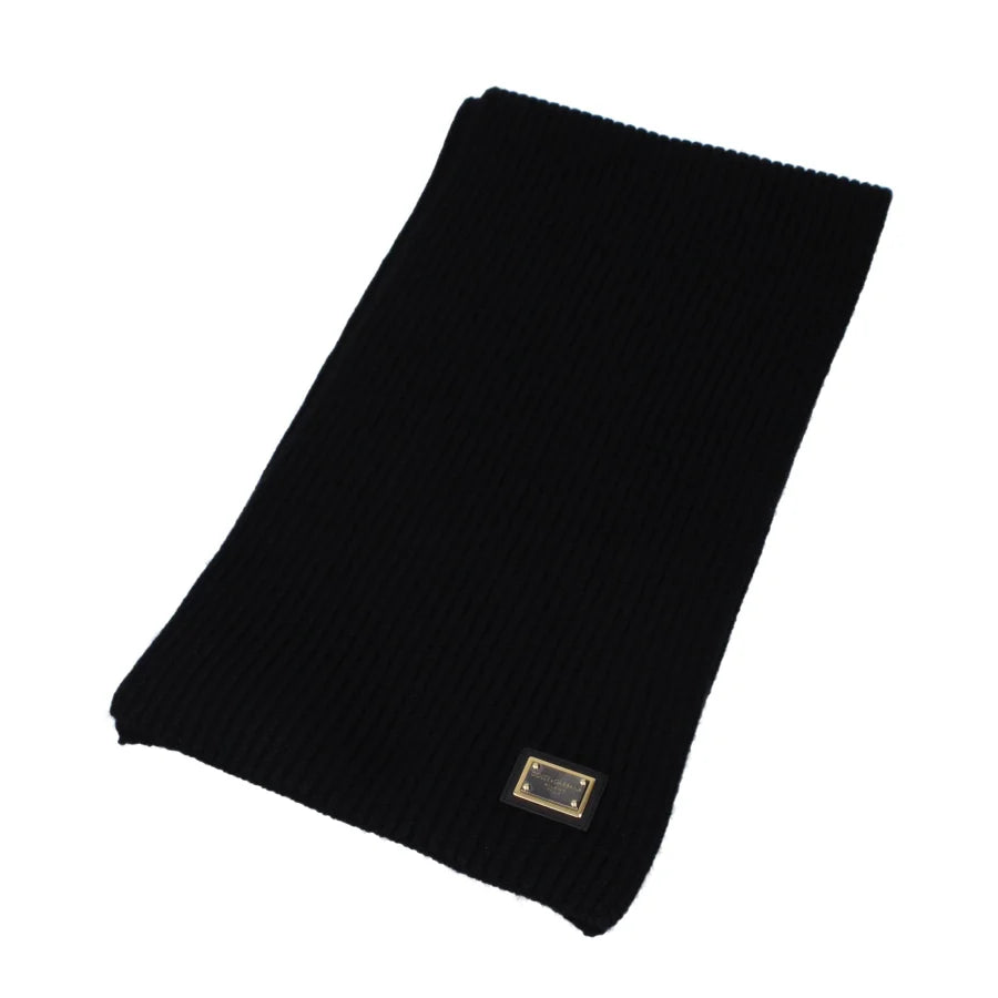 Dolce & Gabbana Black Cashmere Scarf