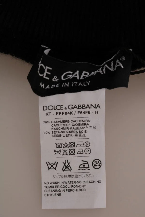 Dolce & Gabbana Black Cashmere Silk Stretch Tights Stockings