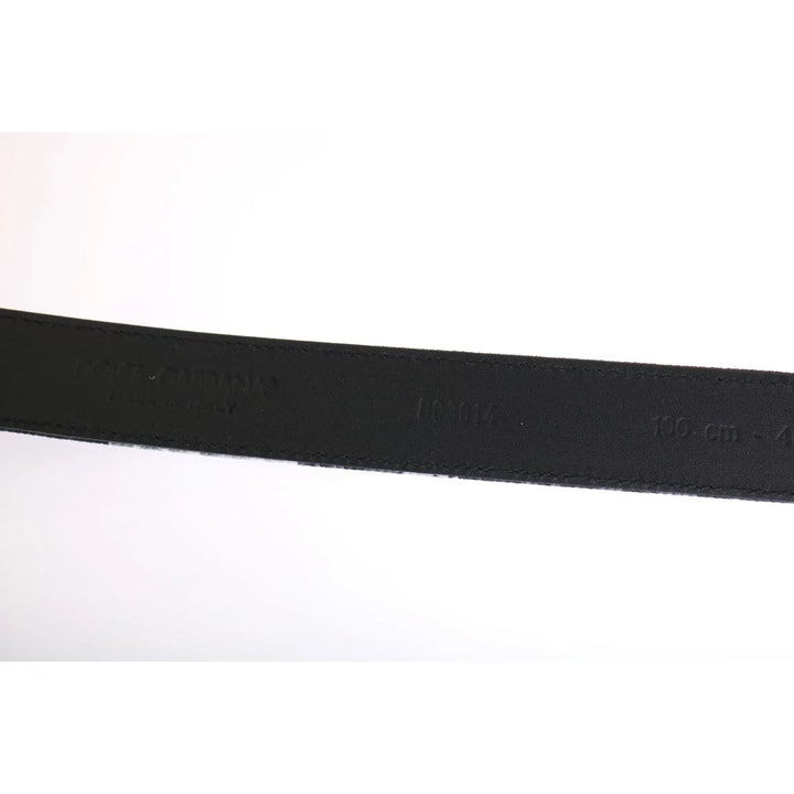 Dolce & Gabbana Black Cayman Linen Leather Belt