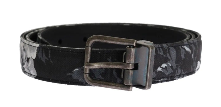 Dolce &amp; Gabbana Black Cayman Linen Leather Belt