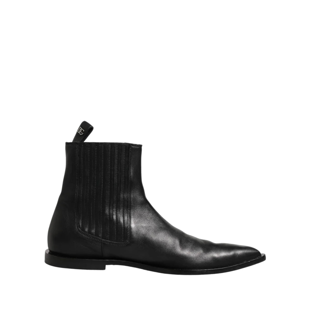 Dolce & Gabbana Black Chelsea Men Short Ankle Boots Shoes