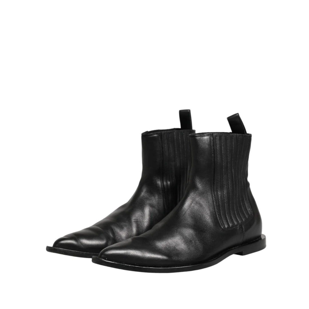 Dolce & Gabbana Black Chelsea Men Short Ankle Boots Shoes