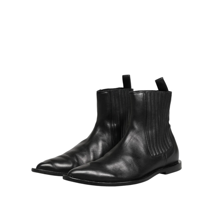 Dolce & Gabbana Black Chelsea Men Short Ankle Boots Shoes