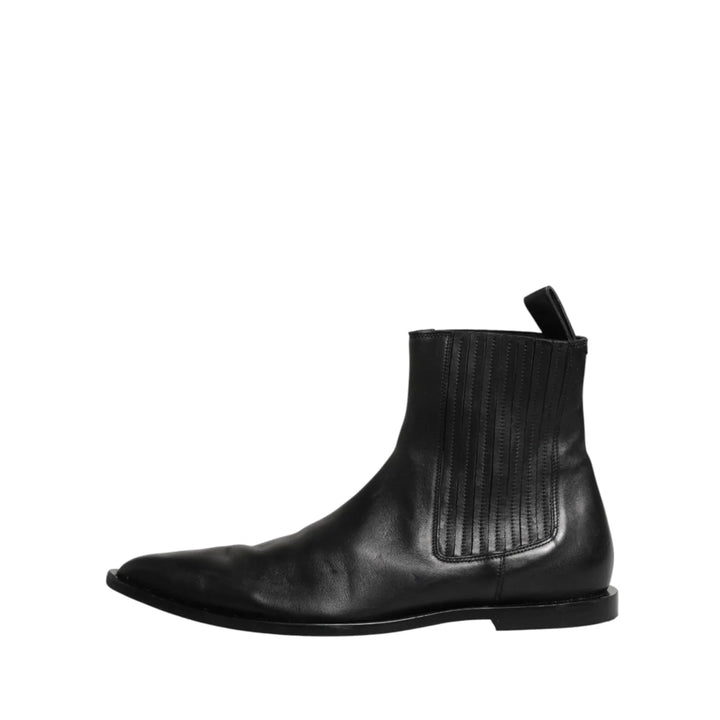 Dolce & Gabbana Black Chelsea Men Short Ankle Boots Shoes