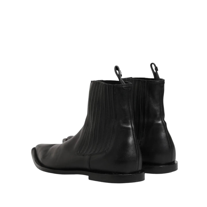 Dolce & Gabbana Black Chelsea Men Short Ankle Boots Shoes