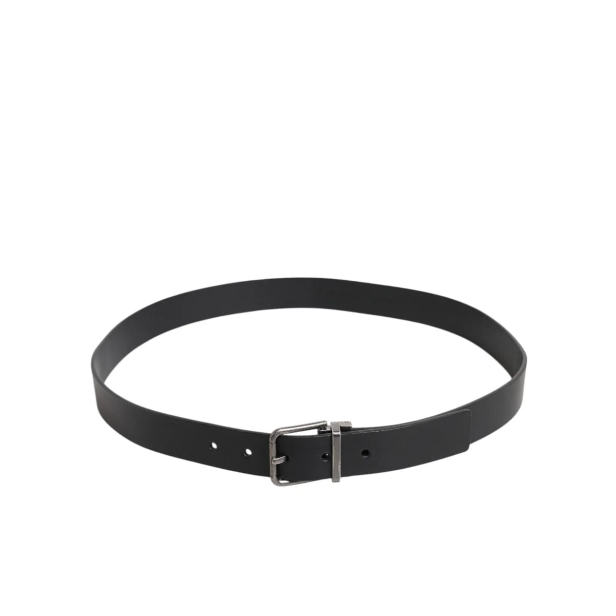 Dolce & Gabbana Black Classic Leather Metal Buckle Belt