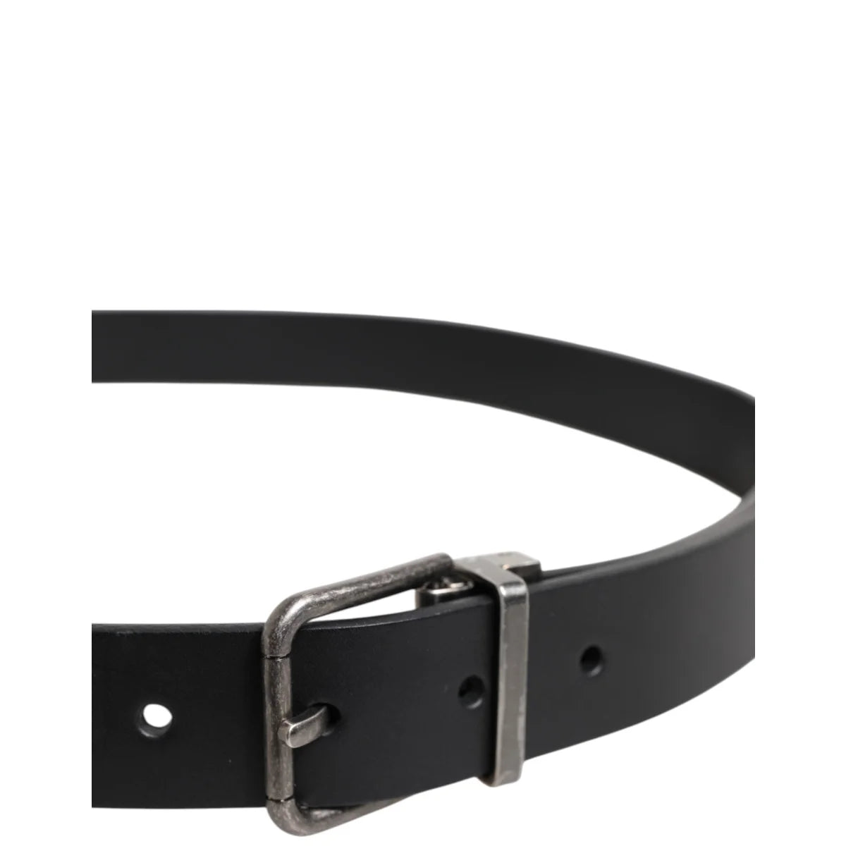 Dolce & Gabbana Black Classic Leather Metal Buckle Belt