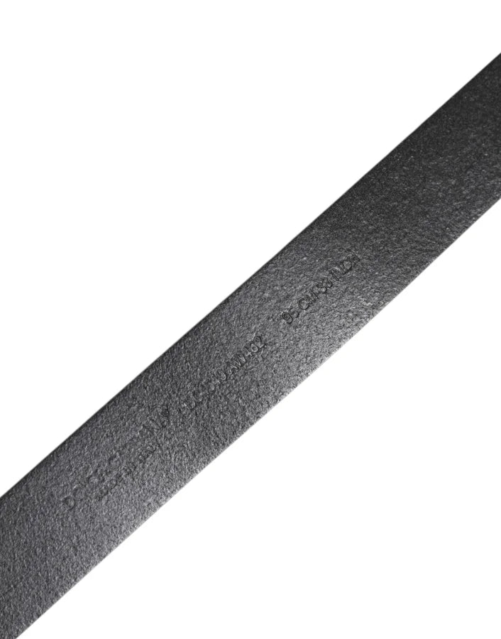 Dolce &amp; Gabbana Black Classic Leather Metal Buckle Belt